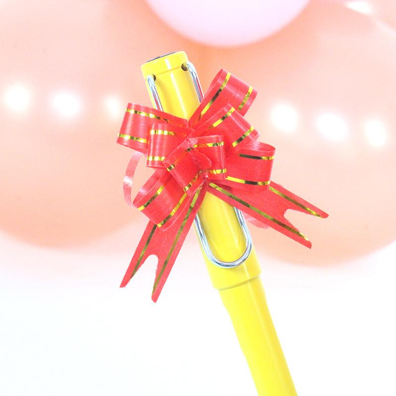 10/20/50/100pcs Gold Edge Hand-drawn Flower Festive Decoration Christmas Gift Binding Small Bow Hand-drawn Flower Ribbon