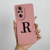 For Honor 200 Case Honor 200 Pro Phone Case Cute Initial Letters Square ShockProof Soft Silicone Back Cover Fundas Honor 200 Pro