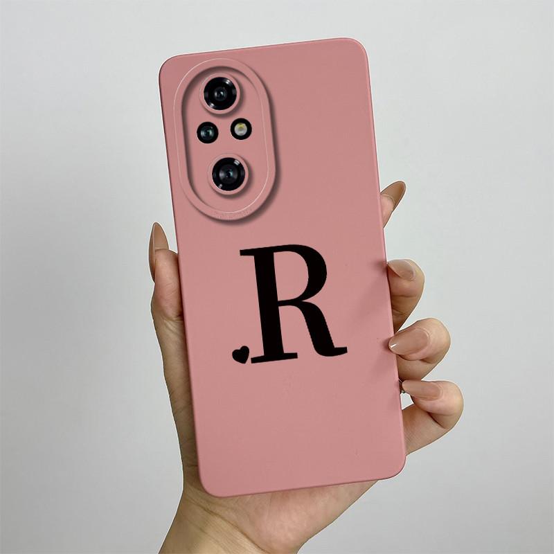 For Honor 200 Case Honor 200 Pro Phone Case Cute Initial Letters Square ShockProof Soft Silicone Back Cover Fundas Honor 200 Pro