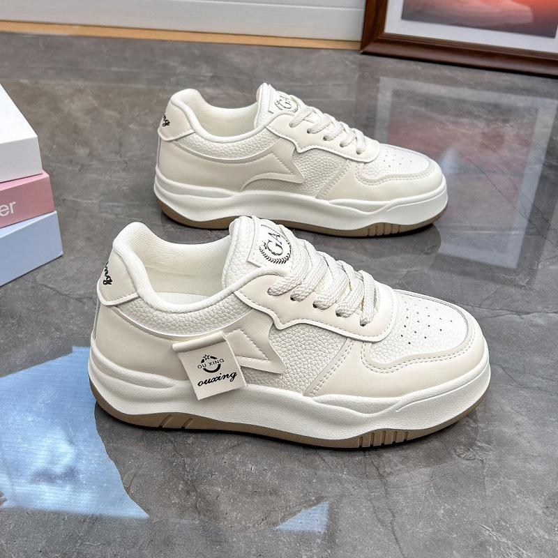 White Shoes for Women  Spring New Student Korean Style Ins Trendy All-Match Thick Bottom Board Shoes Spring and Autumn Casual Shoes Q5902