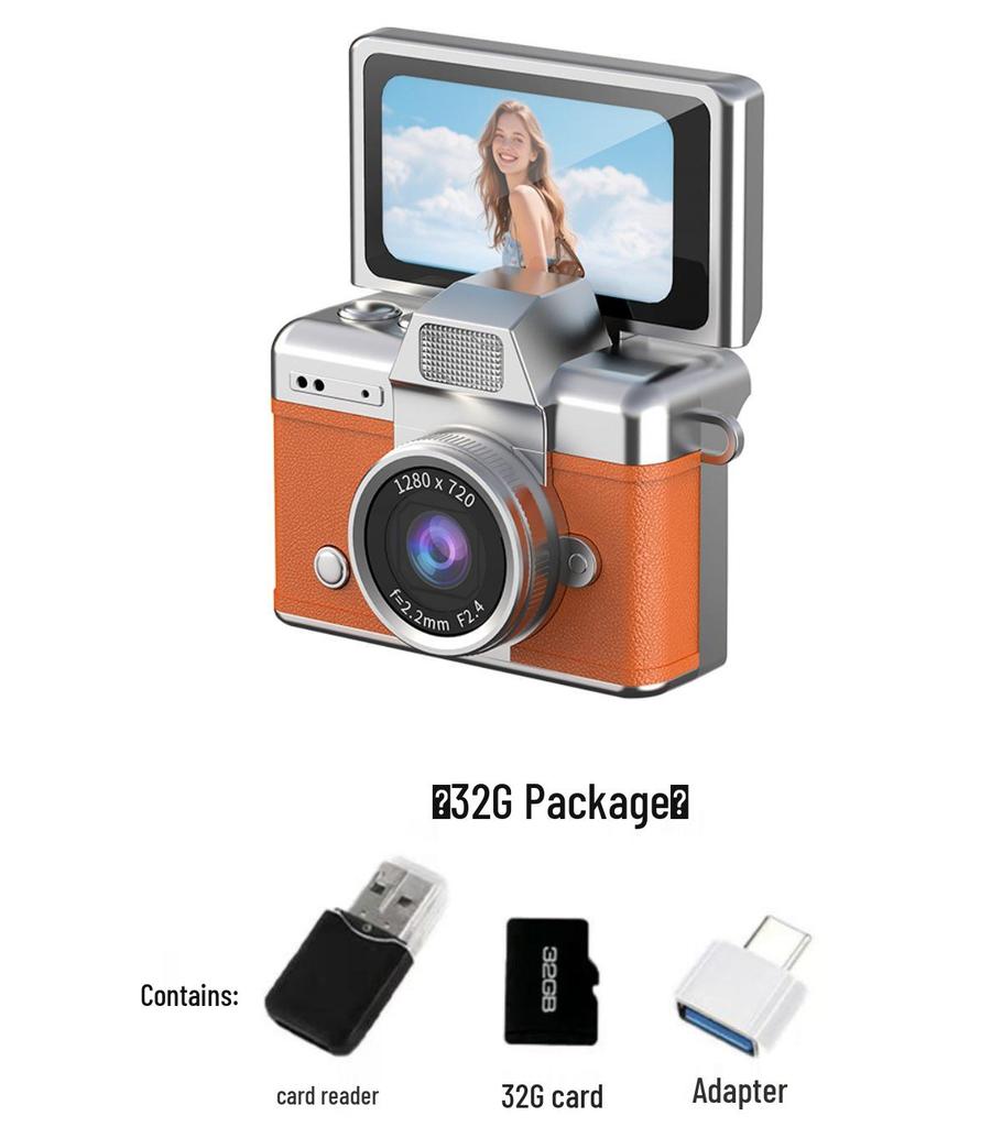Retro Flip Screen Digital Card Camera for Students and Travelers