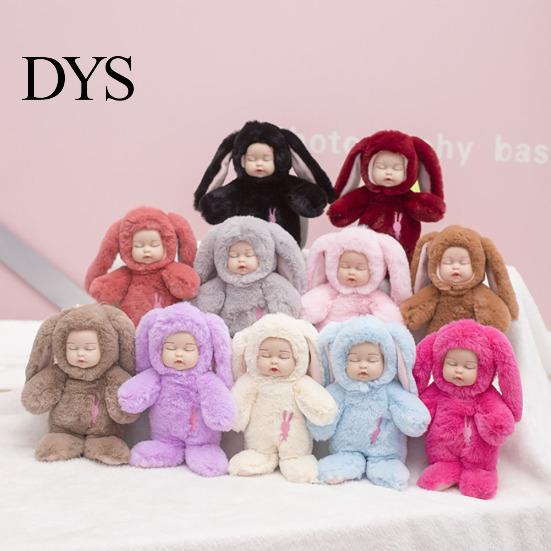 Niedliches Langohr-Kaninchen, weiches Plüschtier, schlafende Hasenpuppe für Kinder, Geburtstagsgeschenk