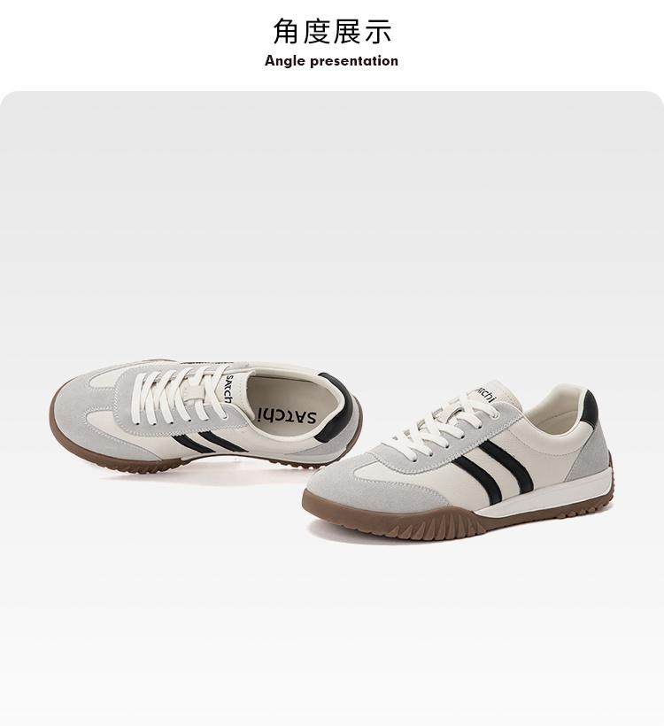 Cowhide/split Leather Classic Stripes Versatile Casual Board Shoes Comfortable Training Shoes Sports Shoes