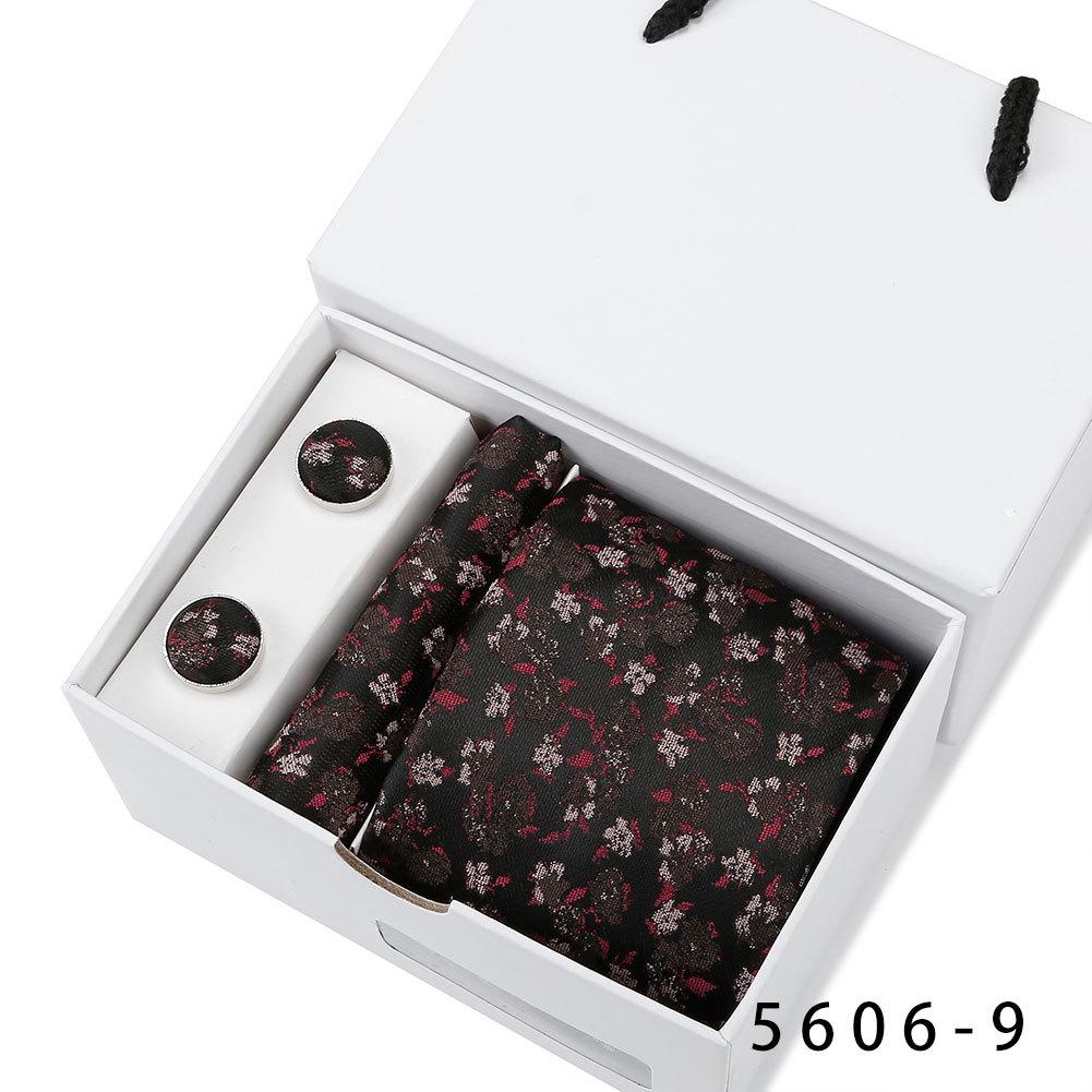 Men s Retro High-Grade Tie & Cufflink Set: Formal Imitation Silk Hand-Tied Tie with Clip