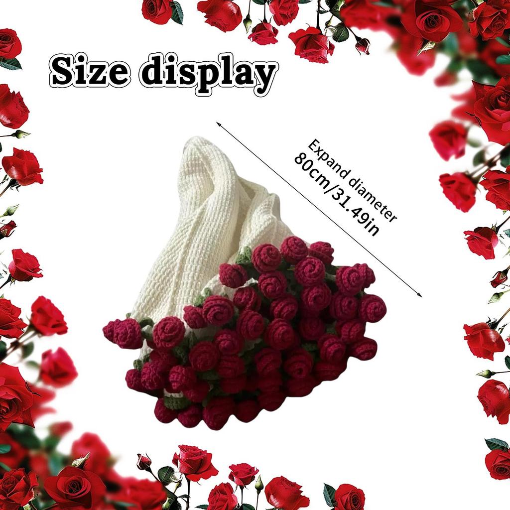 Diy Crochet Bouquet Of Flowers Hand-Woven Flower Bouquet Blanket Ultra-Soft Breathable Romantic Knitted Flowers Throw Blankets