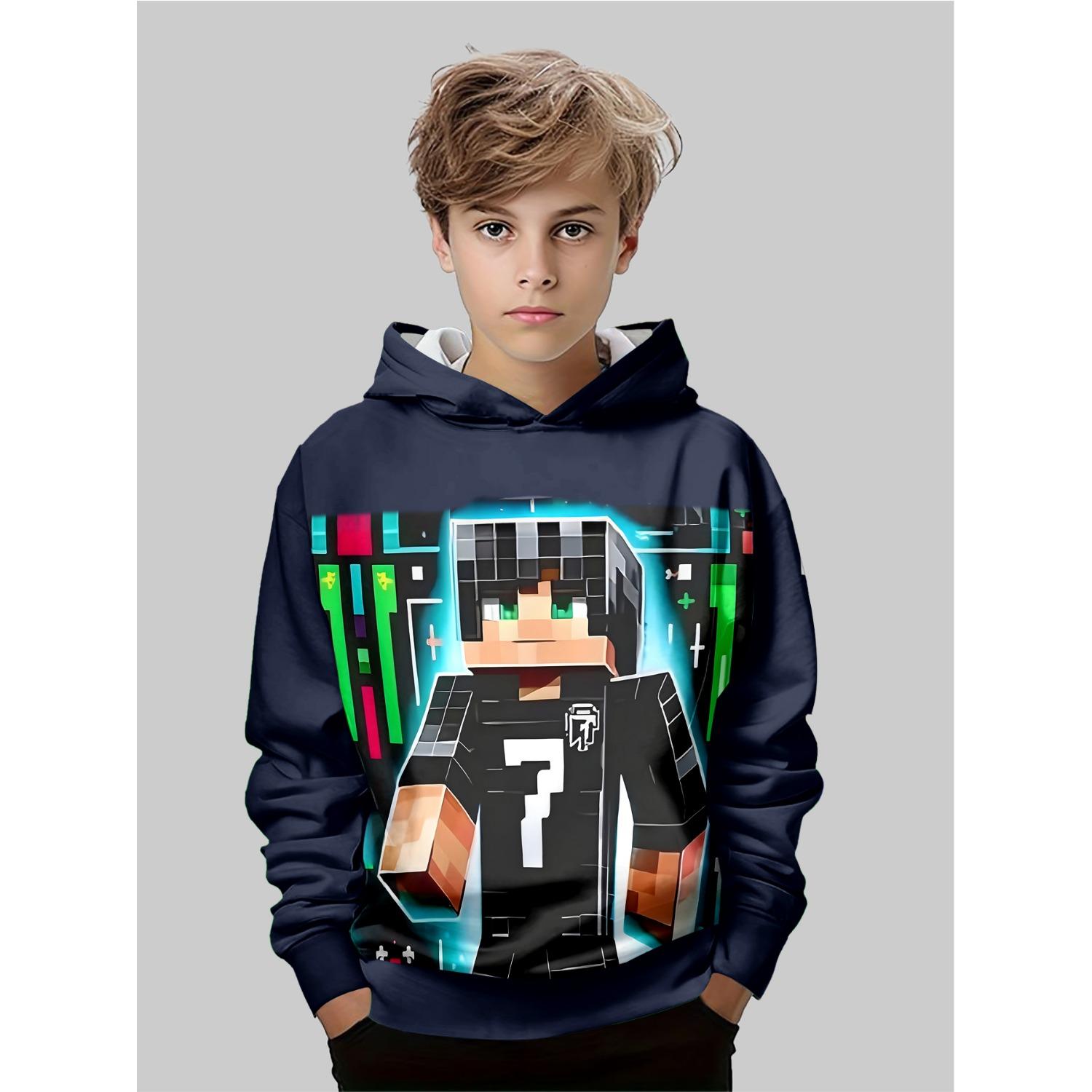 Осень/Зима Толстовка для мальчиков с 3D-принтом аниме Модная повседневная верхняя одежда Толстовка Худи Худи Худи Куртка 5-6Y