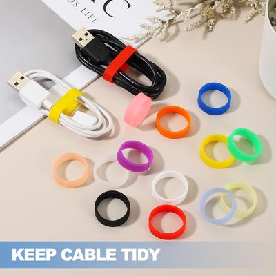 30 stuks Siliconen Elastiekjes Elastiekjes Ringen Kabelbinders Sterke Elastische Banden Antislip voor Snoerwikkeling Taswikkeling Accessoire