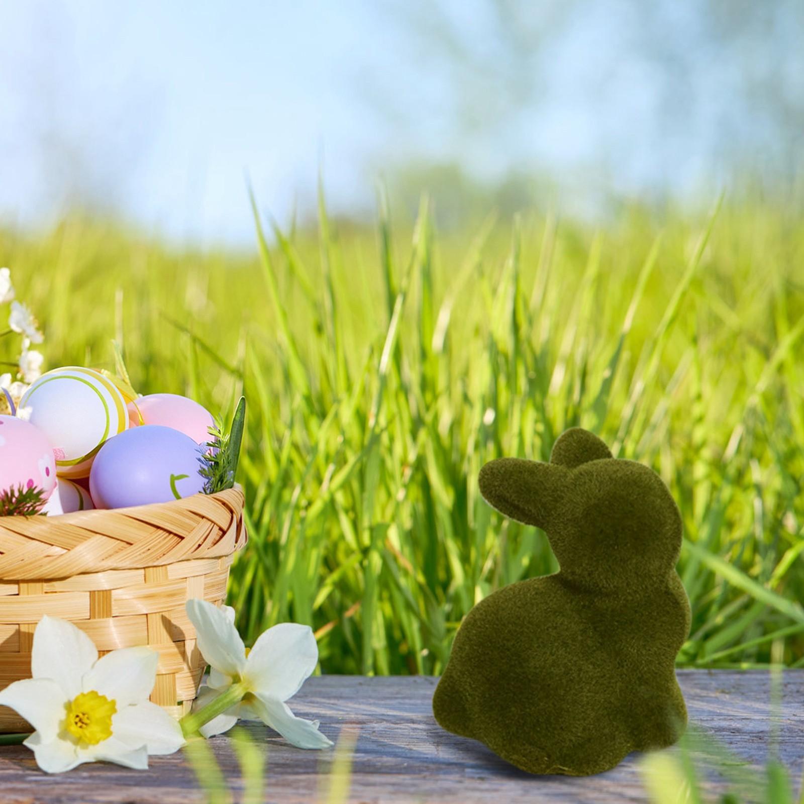 

Имитация короткого плюшевого мха пасхальный кролик гостиная настольное украшение One Size