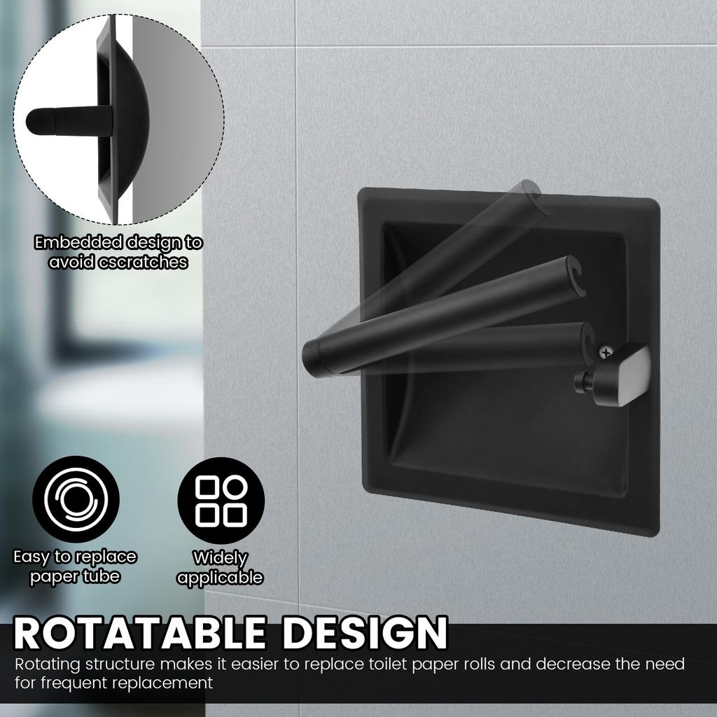 Toilet Paper Holder Stainless Steel Paper Roll Holder Rustproof Insert Tissue Mount Holder Rotatable Tissue Dispenser for Wc