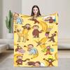 Curious George-s Blanket  Soft Street Trend Plush Throw Blanket For Living Room Travel Flannel Bedspread Bed Cover