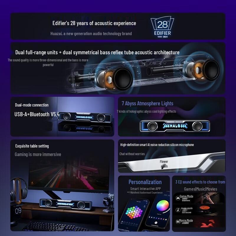 Edifier Halo SoundBar RGB Gaming Speaker