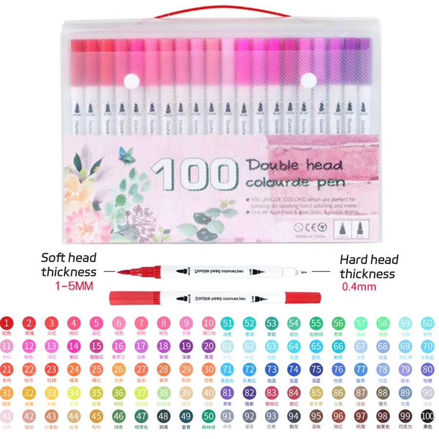 24/48/60/80/100 Colors Double-Head Washable Color Marker Set Art Supplies for Artist Korean Stationery School Supplies