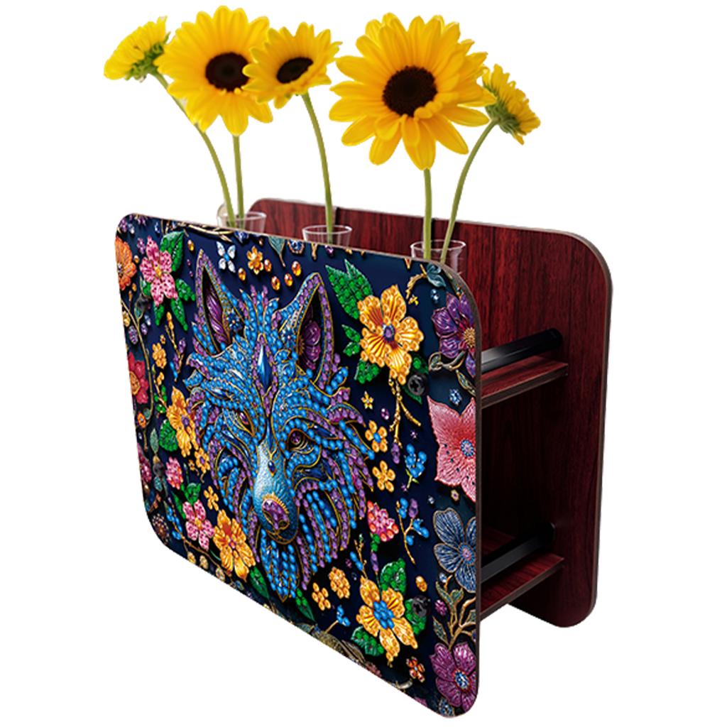 DIY Diamond Painting Wooden Tube Vase Two-Sided Pattern 5D DIY Vase Diamond Painting Kit for Adults Gift Idea Home Office Decor