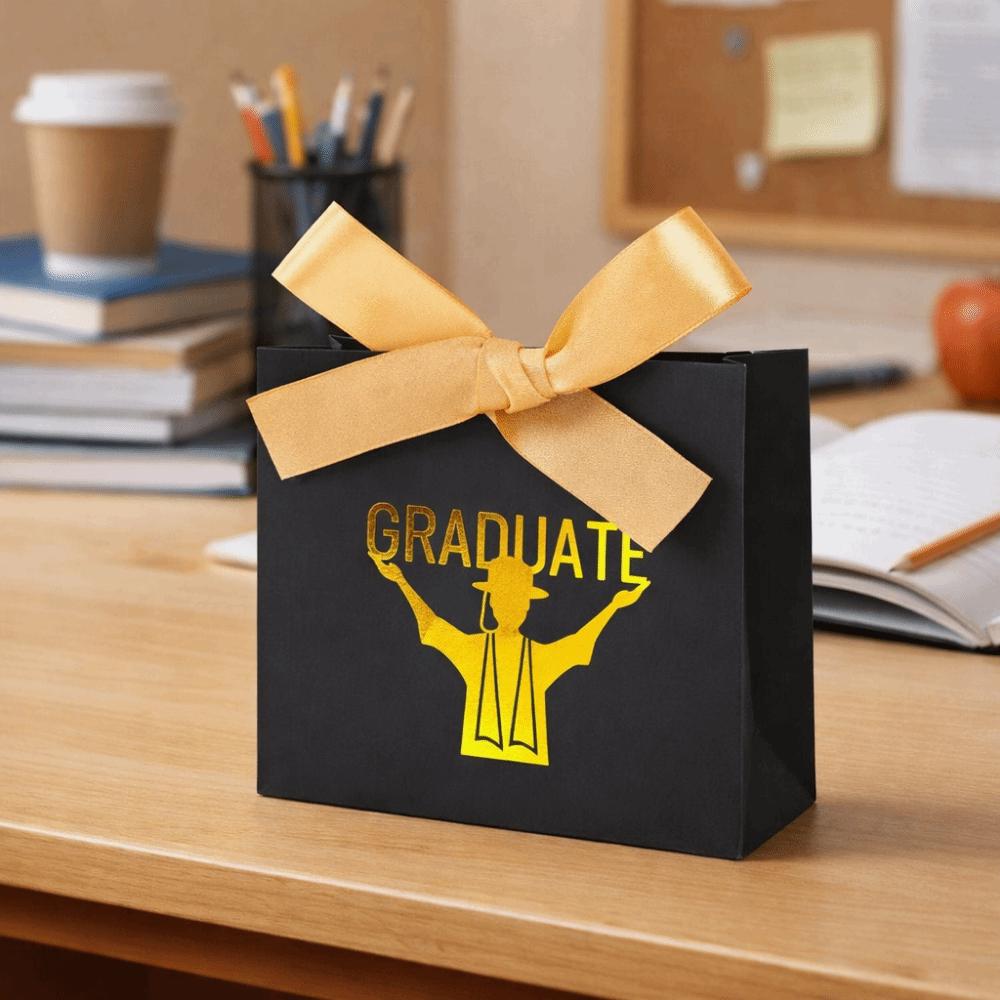10Pcs Gilded Pattern Graduation Candy Box Black Graduation Gift Box  Party Supplies