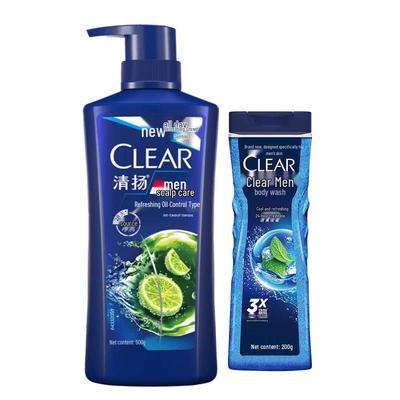 Men's Cooling Shower Gel & Oil Control Shampoo Set