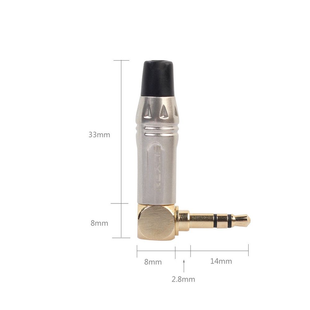 90 Degree 3.5mm Jack Plug Audio Adapter Stereo Audio Converter Right Angle Headphone Soldering Connector Headphone Adapter