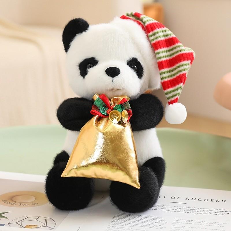 Adorable And Festive Panda Plush Toy For Christmas Celebrations And Gift Giving