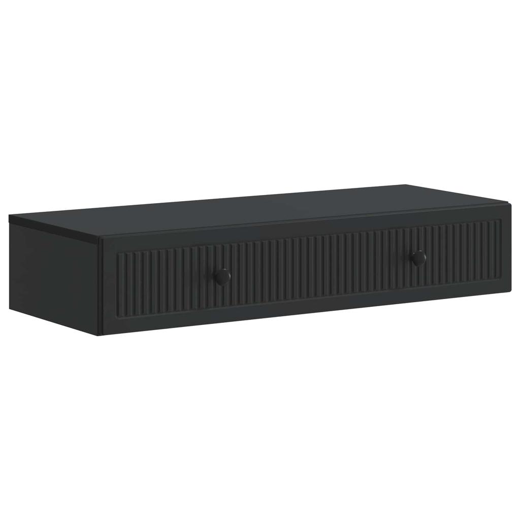 Wall Mounted Side Table Black 87.5 X 34.5 X 17 Cm