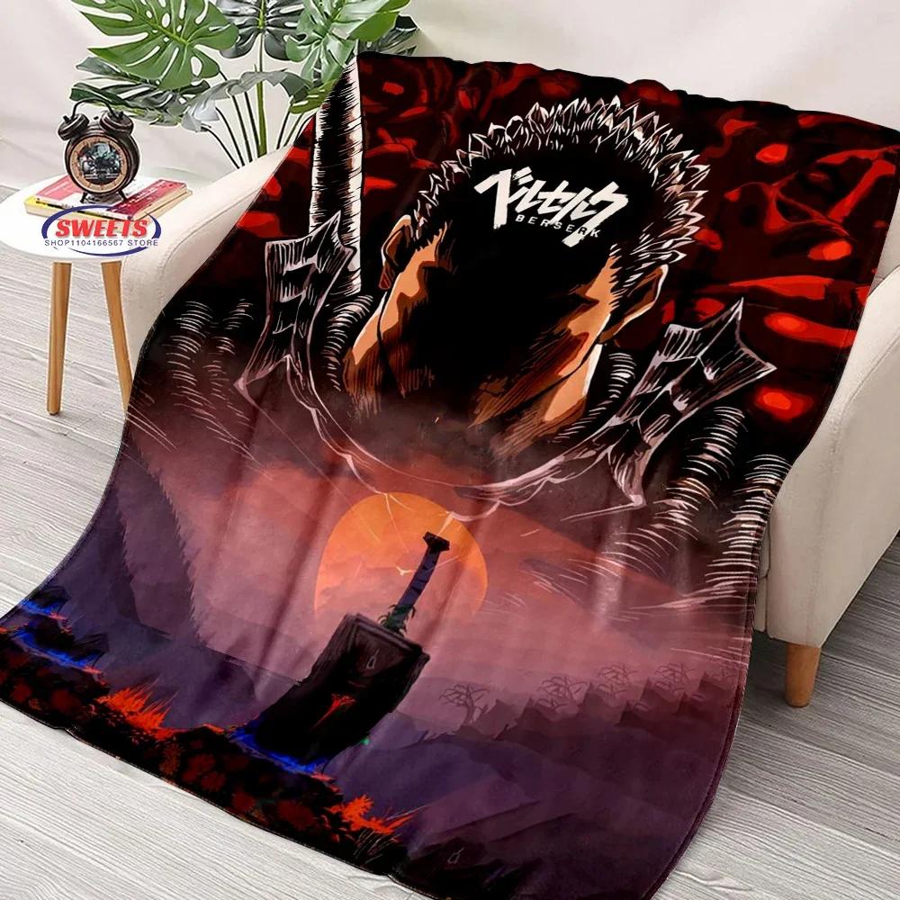 3D Classic Berserk Soft Flannel Blanket for Bed Bedroom Sofa Picnic Warm Throw for Outdoor Leisure Nap Trip Gift