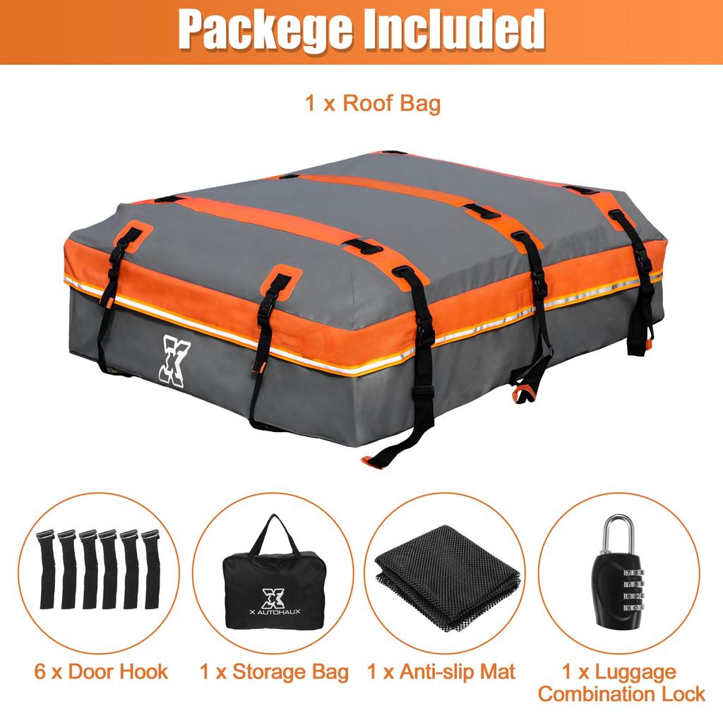 Uxcell 1 Set 20 Cubic Feet Car Roof Rooftop Cargo Carrier Luggage Carrier for Cars with or Without Mat and 6 Door Gray Bag, Bag, Racks, Anti-Slip