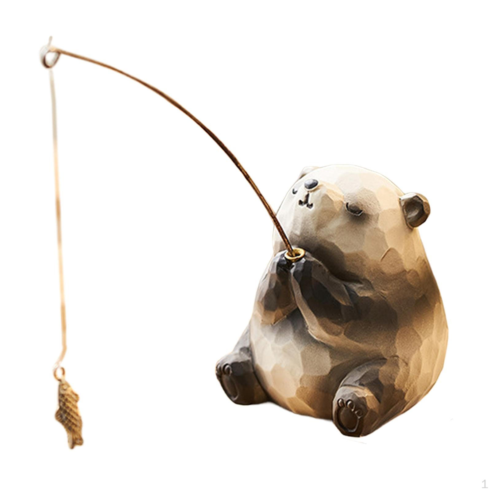 

Фигурка животного из смолы, миниатюрное украшение для стола, художественная работа для входной зоны Panda