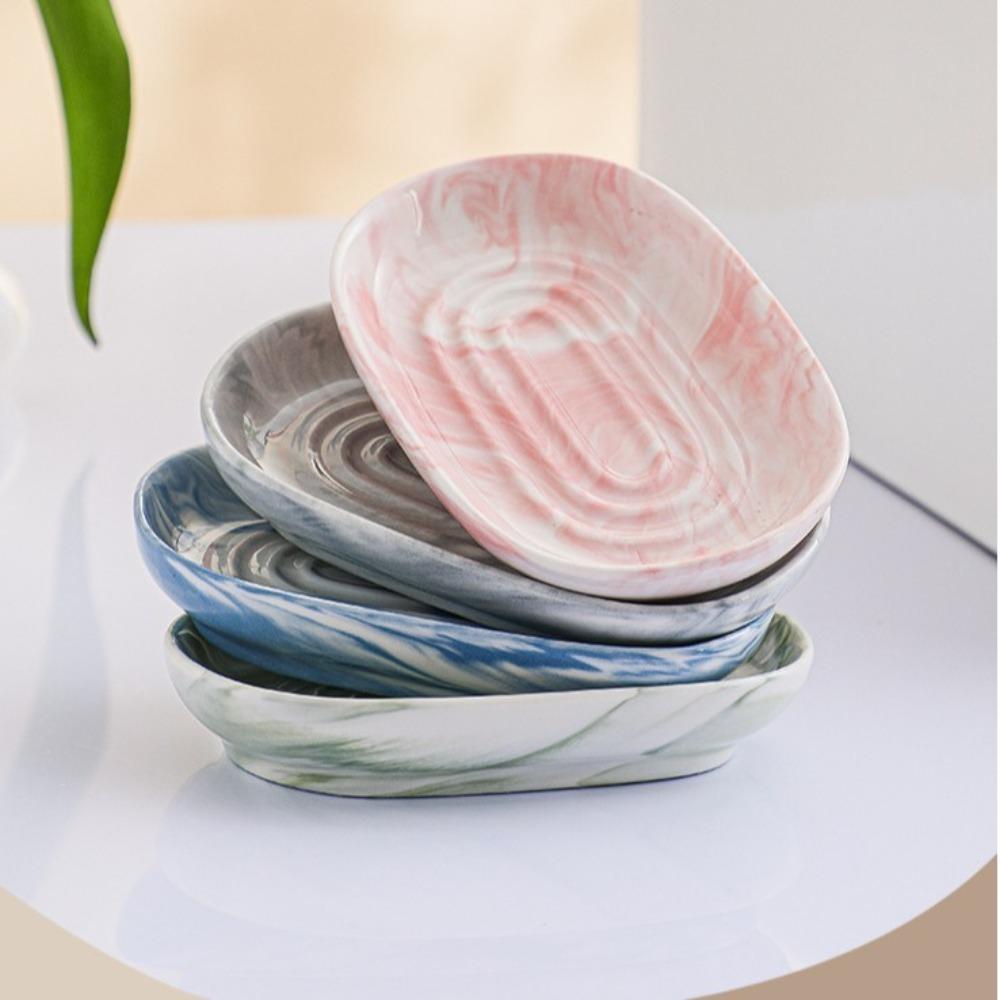 Nordic Style Marbling Soap Saver Quick Drain Drain Soap Box Creative Soap Dish Holder Bar Soap