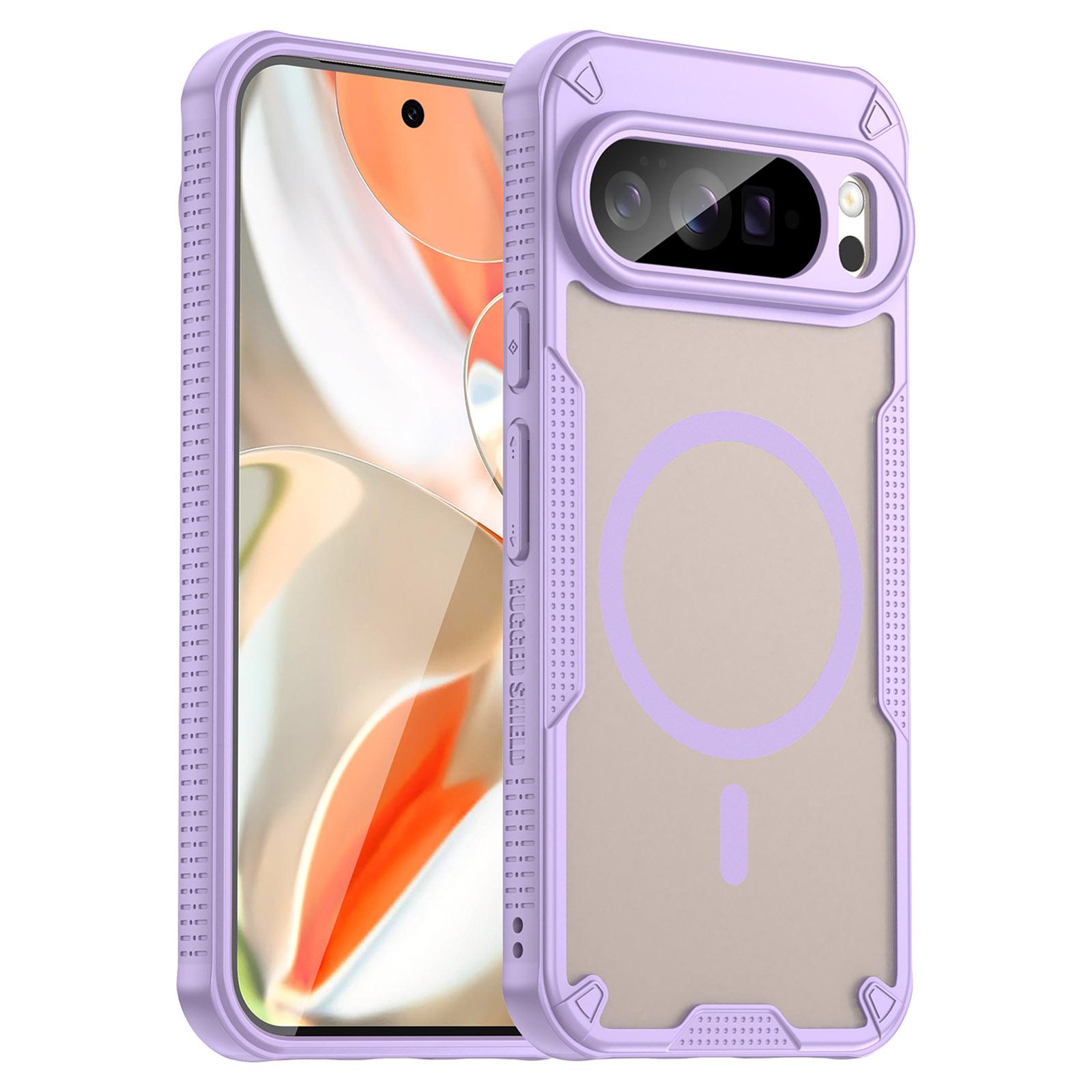 

Магнитный чехол для Google Pixel 10 Pro XL, совместимый с MagSafe, задняя крышка телефона из ТПУ+ПК Purple