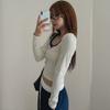 New ArrivalS Open RUn Women S Crop U Neck Long Sleeve T ShirT Color Block Ribbon