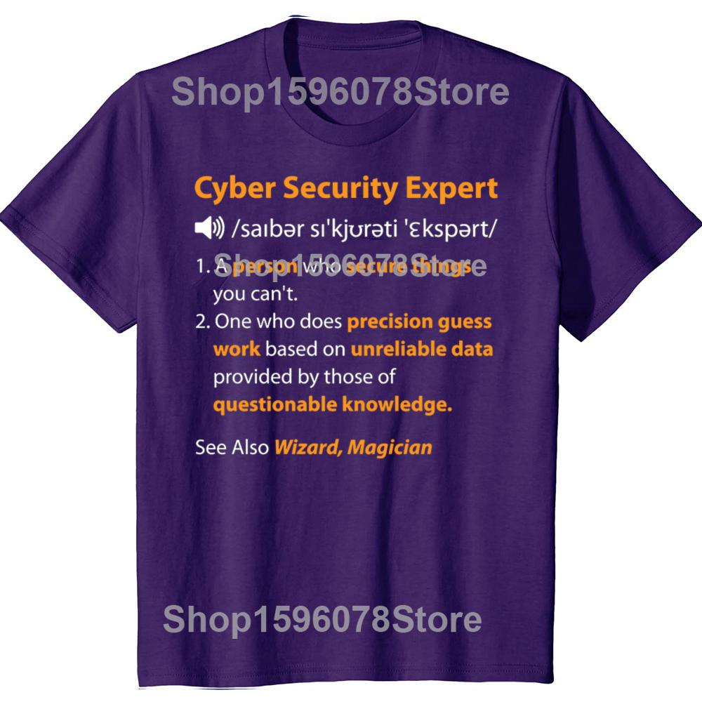 Funny Cyber Security Expert Definition Cybersecurity  T Shirt Men Cotton Humor Streetwear Tee Shirt Short Sleeve Unisex Clothing