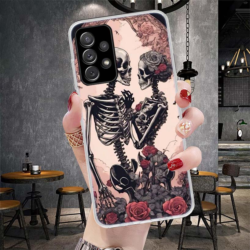 

Anatomy Skeleton Heart Lovey Kiss Phone Case For Samsung Galaxy A13 A14 A15 A16 A17 A53 A54 A55 A56 A57 A33 A34 A35 A36 A37 A23 Samsung A33