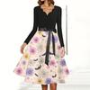 Women's Casual Fashion Halloween Printed V-Neck Vintage Dress