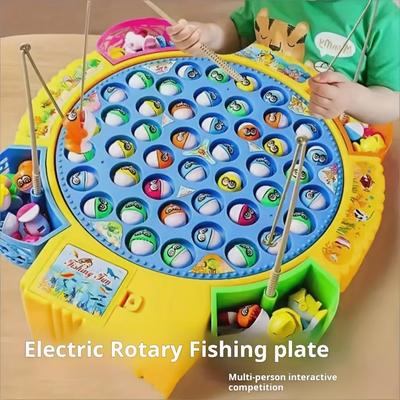 Ensemble de Disque de Pêche Rotatif Musical Électrique Jouet Garçons et Filles Jouet de Pêche pour Enfants