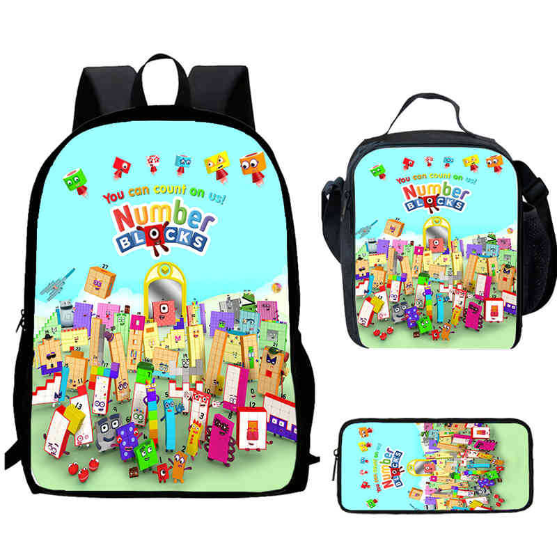 Digitale Bausteine Numberblocks Schultasche Hochauflösend Multifunktional Oxford Leichter Rucksack