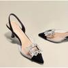 fashion Spring and Autumn Fashion New Sexy Banquet Comfortable Crystal Transparent Solid Color Pointed Toe Women's High Heels