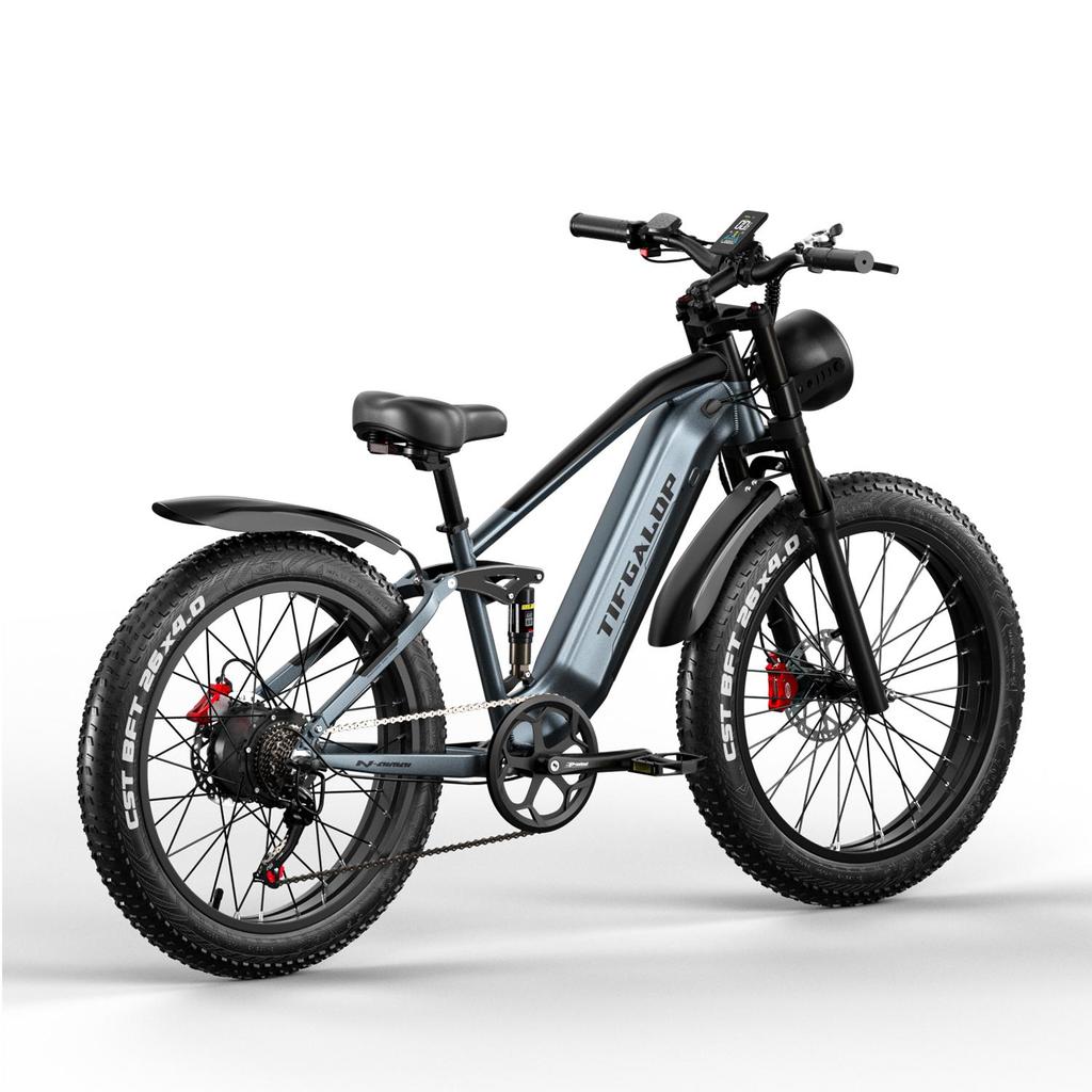 Elektrické kolo TIFGALOP 26 palců, motor 1000W, vyjímatelná lithiová baterie 48V22Ah, dojezd 45-90 km, dvojité tlumiče