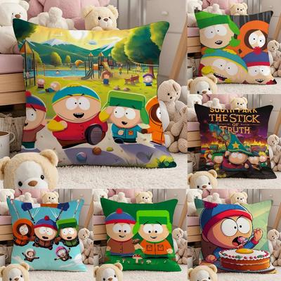 Cartoon S-South P-Park Pillow Case Comfort Sofa Bed Silky Elegant Invisible Zipper Custom Decorative Cushion Cover