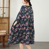 DIMANAF Nuovo 2026 Donna Taglie Forti Estiva Abito Lungo Morbido Oversize Maxi Donna Floreale Cotone Vestito da Sole Spiaggia