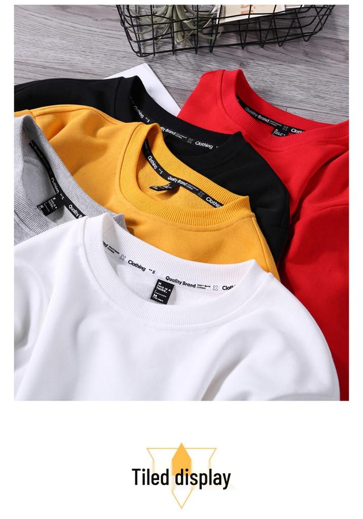 Trendy Versatile Cotton Long-Sleeve Hoodie - Basic White/Black for Autumn/Winter