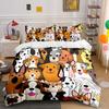 Colorful Dog-Themed Decor Set Bedding Set with 1 Duvet Cover 2 Pillowcases Single Double King Queen, Gift