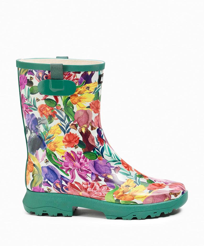 [Aigle] Rain Shoes [Official] Aria Print Rubber Boots ZZFS062 Women's Green 22.5 cm