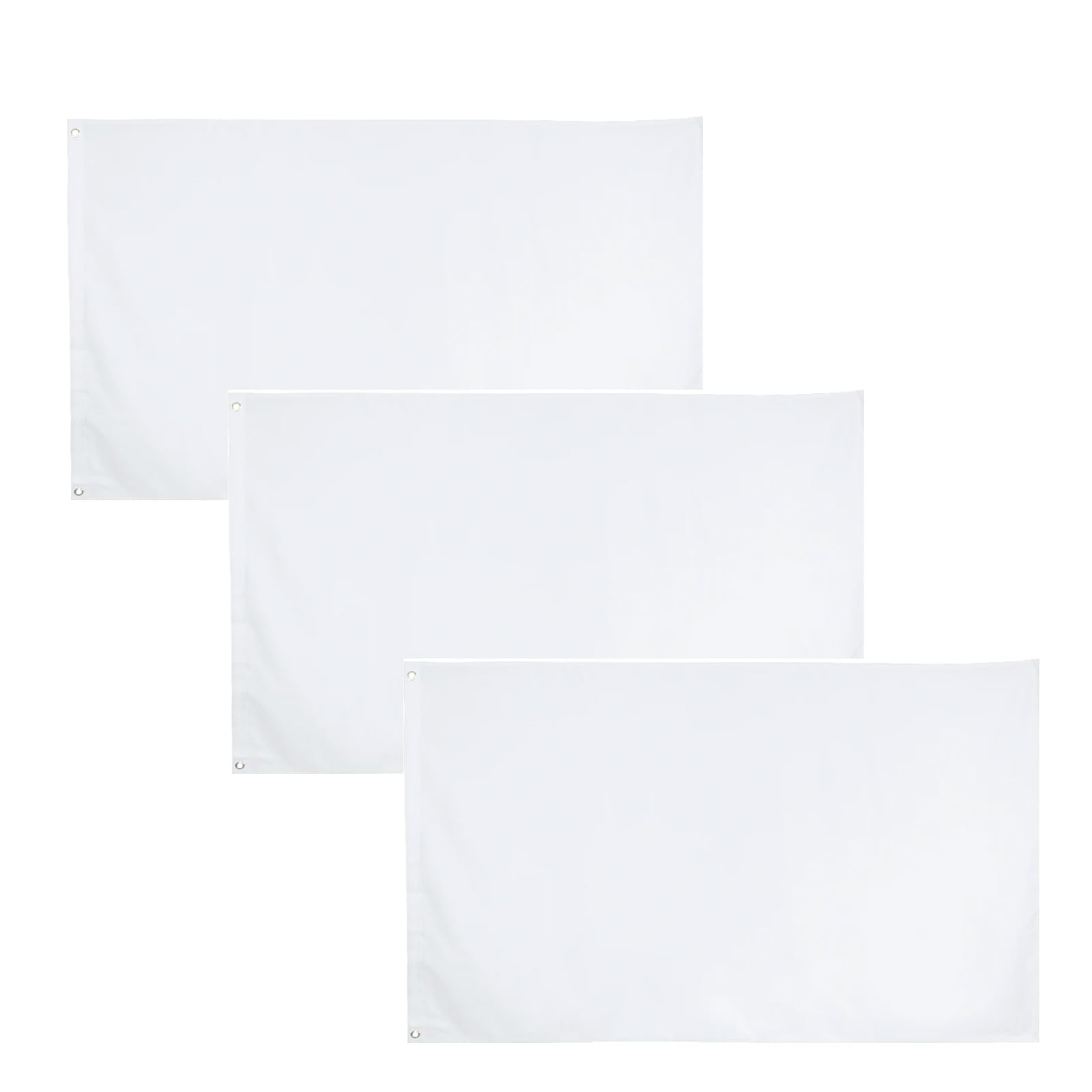 

Hyack Flags, White, Plain, Class Flags, 90 x 150 cm, Set of 3, Sports Day Flags with Grommets