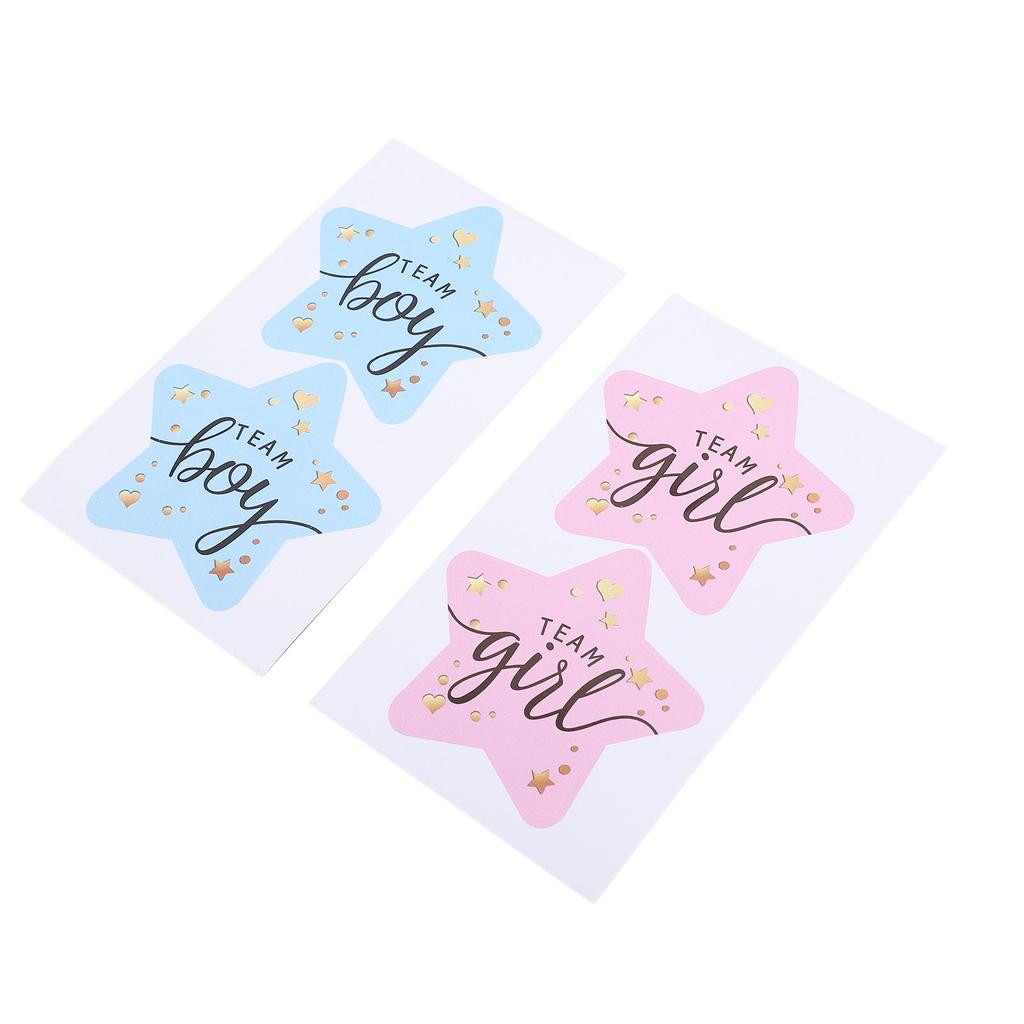 120 Sheets Gender Reveal Stickers Team Girl and Boy Stickers Gender Reveal Labels for Gender Reveal Party