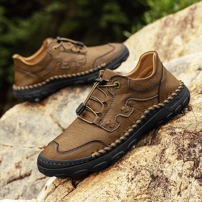 Amazon Übergröße Herbst und Winter Leder Übergröße atmungsaktive Slipper lässige Herren Lederschuhe trendige Goodyear handgefertigte Herrenschuhe