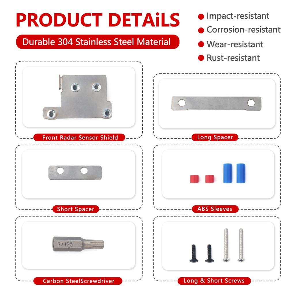 Stainless Steel Anti-Theft Sensor Guard For Radar Shield For Honda Accord CR-V Pilot 2023-2026