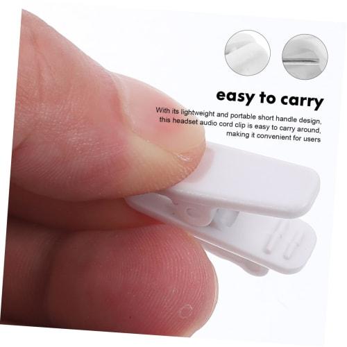 EXAOMBLE 10pcs Ear Wire Clips, Headphone Cord Organizer, Tangle-Free Small Earphone Wire Holder, Office Cord Management Accessories