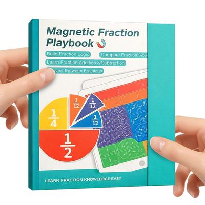 Magnetic Fraction Playbook Reusable Hands-On Fractions Board Fractions Teaching Aids Manipulatives for Elementary