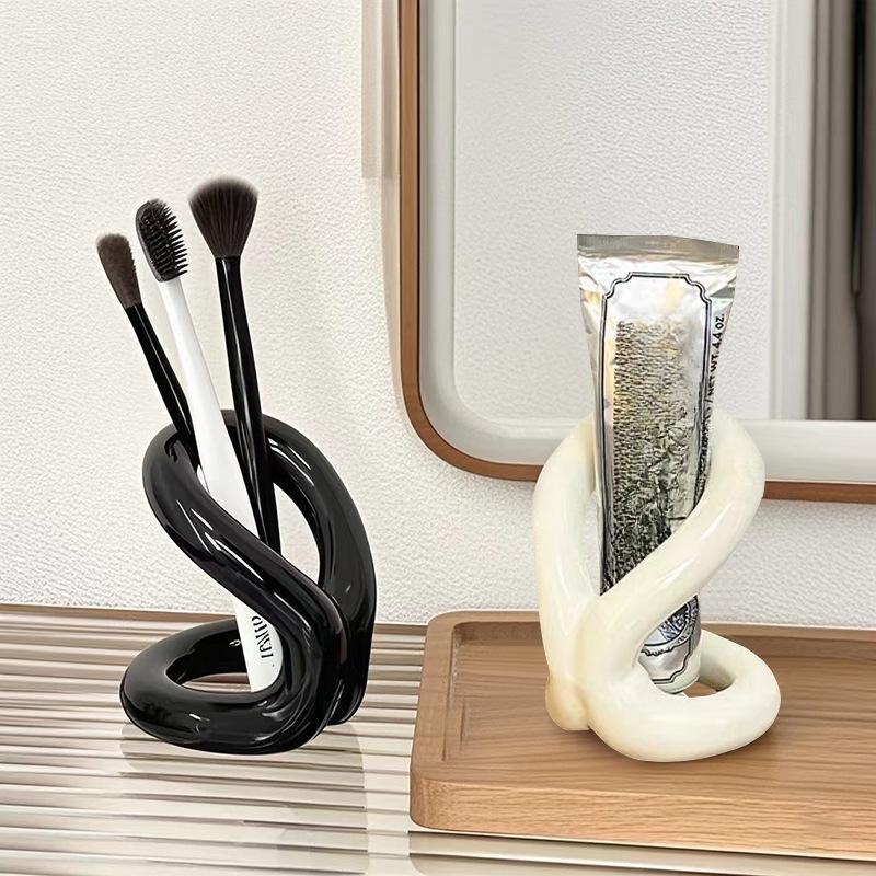Modern Minimalist Knot Series Couple's Bathroom Toothbrush and Toothpaste Decorative Storage Rack