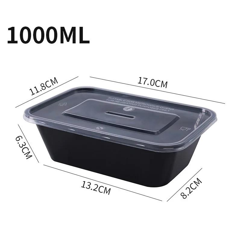 10Pcs Disposable Food Boxes With Lid Thickened Lunch Food Packing Box Take Out Food Containers Kitchen Fridge Food Storage Boxes