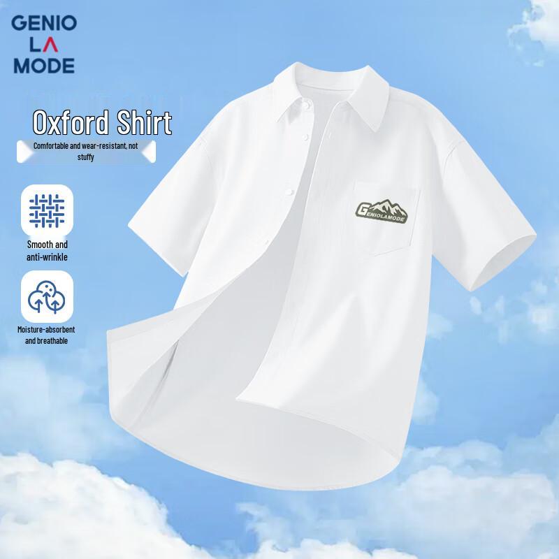 

GENIOLAMODE Men s Printed Oxford Short Sleeve Shirt M