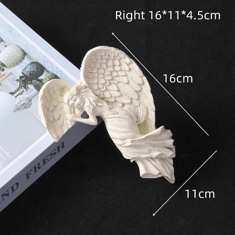 

1/2 шт. Скульптура крыла ангела Смола Украшение дверного проема DIY Ремесло Уголок для книги Декор Садовая дверь Стена 3D Статуя ангела Декор